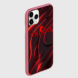Чехол iPhone 11 Pro матовый CSGO red abstract, цвет: 3D-малиновый — фото 2