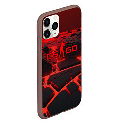 Чехол iPhone 11 Pro матовый CS GO red neon texture, цвет: 3D-коричневый — фото 2