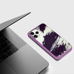 Чехол iPhone 11 Pro матовый Размазанные мазки, цвет: 3D-фиолетовый — фото 2