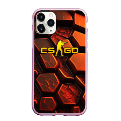 Чехол iPhone 11 Pro матовый CS GO orange logo, цвет: 3D-розовый