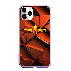 Чехол iPhone 11 Pro матовый CSGO orange logo, цвет: 3D-светло-сиреневый