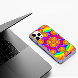 Чехол iPhone 11 Pro матовый Узор цвета хохломы, цвет: 3D-светло-сиреневый — фото 2
