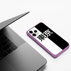 Чехол iPhone 11 Pro матовый Tokyo - Иероглифы, цвет: 3D-фиолетовый — фото 2