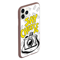 Чехол iPhone 11 Pro матовый Say cheese, цвет: 3D-коричневый — фото 2