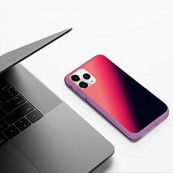 Чехол iPhone 11 Pro матовый Градиент темно-розовый, цвет: 3D-фиолетовый — фото 2