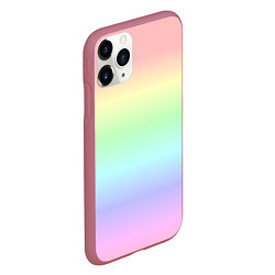 Чехол iPhone 11 Pro матовый Нежная радуга, цвет: 3D-малиновый — фото 2