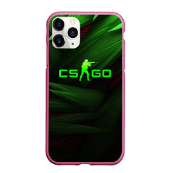 Чехол iPhone 11 Pro матовый CS GO green logo, цвет: 3D-малиновый