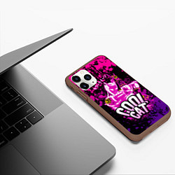 Чехол iPhone 11 Pro матовый Jo Jo - Королева убийца cool cat, цвет: 3D-коричневый — фото 2