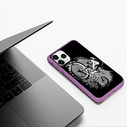 Чехол iPhone 11 Pro матовый Bmx jump rider, цвет: 3D-фиолетовый — фото 2