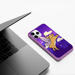 Чехол iPhone 11 Pro матовый Лунный кролик с крыльями, цвет: 3D-фиолетовый — фото 2