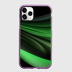 Чехол iPhone 11 Pro матовый Темная зеленая текстура, цвет: 3D-фиолетовый