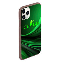 Чехол iPhone 11 Pro матовый CS GO green abstract, цвет: 3D-коричневый — фото 2