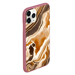 Чехол iPhone 11 Pro матовый Яшма серая, цвет: 3D-малиновый — фото 2