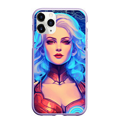 Чехол iPhone 11 Pro матовый Девушка из будущего, цвет: 3D-светло-сиреневый