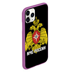 Чехол iPhone 11 Pro матовый МЧС России - герб, цвет: 3D-фиолетовый — фото 2