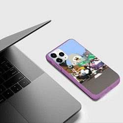 Чехол iPhone 11 Pro матовый Chicken Gun Skibibi: Гарибальди и Мурка, цвет: 3D-фиолетовый — фото 2