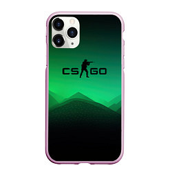 Чехол iPhone 11 Pro матовый CS GO green black background, цвет: 3D-розовый
