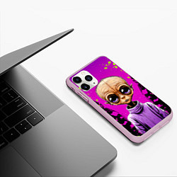 Чехол iPhone 11 Pro матовый Alien - comics art style, цвет: 3D-розовый — фото 2