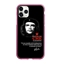 Чехол iPhone 11 Pro матовый Che Guevara автограф, цвет: 3D-малиновый