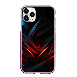 Чехол iPhone 11 Pro матовый Black red abstract, цвет: 3D-розовый