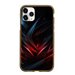 Чехол iPhone 11 Pro матовый Black red abstract, цвет: 3D-коричневый