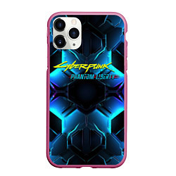 Чехол iPhone 11 Pro матовый Cyberpunk 2077 neon texture, цвет: 3D-малиновый