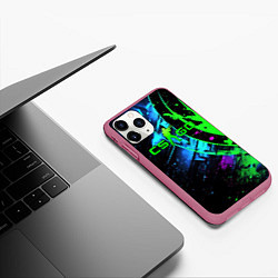 Чехол iPhone 11 Pro матовый CS GO green black style, цвет: 3D-малиновый — фото 2