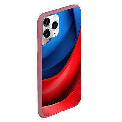 Чехол iPhone 11 Pro матовый Абстракция белый синий красный, цвет: 3D-малиновый — фото 2