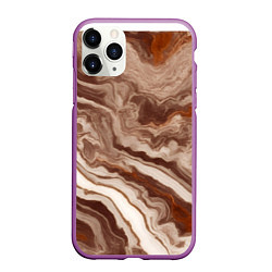 Чехол iPhone 11 Pro матовый Коричневая яшма, цвет: 3D-фиолетовый