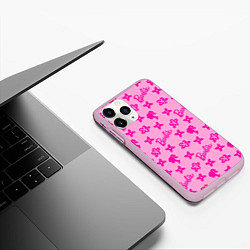 Чехол iPhone 11 Pro матовый Барби паттерн розовый, цвет: 3D-розовый — фото 2