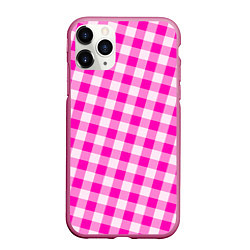 Чехол iPhone 11 Pro матовый Розовая клетка Барби, цвет: 3D-малиновый
