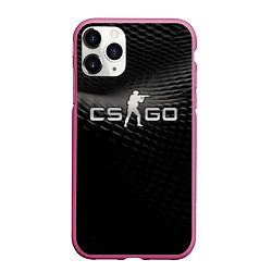 Чехол iPhone 11 Pro матовый CS GO black chrome, цвет: 3D-малиновый