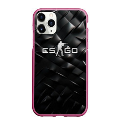 Чехол iPhone 11 Pro матовый CS GO black chrome, цвет: 3D-малиновый