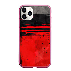 Чехол iPhone 11 Pro матовый Black red texture