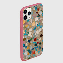 Чехол iPhone 11 Pro матовый Фон крупная мозайка, цвет: 3D-малиновый — фото 2