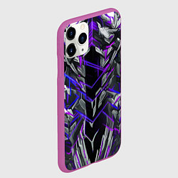 Чехол iPhone 11 Pro матовый Киберпанк линии фиолетовые, цвет: 3D-фиолетовый — фото 2
