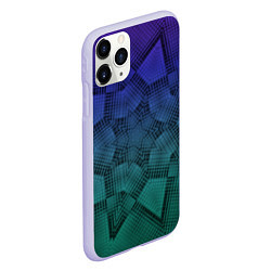 Чехол iPhone 11 Pro матовый Холодный градиент зелено-фиолетовый, цвет: 3D-светло-сиреневый — фото 2