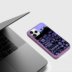 Чехол iPhone 11 Pro матовый Games pattern, цвет: 3D-фиолетовый — фото 2