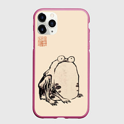 Чехол iPhone 11 Pro матовый Лягушка - Ито Джакучу, цвет: 3D-малиновый