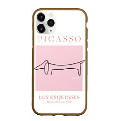 Чехол iPhone 11 Pro матовый Собака - Пабло Пикассо, цвет: 3D-коричневый