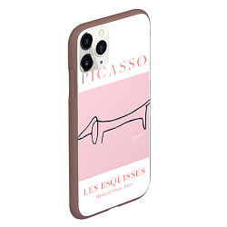Чехол iPhone 11 Pro матовый Собака - Пабло Пикассо, цвет: 3D-коричневый — фото 2