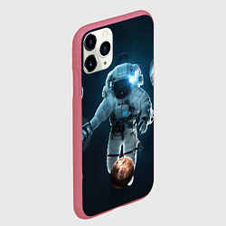 Чехол iPhone 11 Pro матовый Космонавт планеты, цвет: 3D-малиновый — фото 2