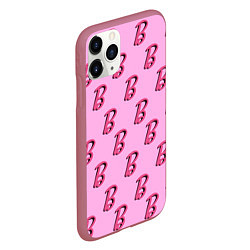 Чехол iPhone 11 Pro матовый B is for Barbie, цвет: 3D-малиновый — фото 2