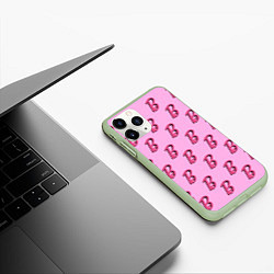 Чехол iPhone 11 Pro матовый B is for Barbie, цвет: 3D-салатовый — фото 2