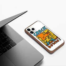 Чехол iPhone 11 Pro матовый Ловушка - Кит Харинг, цвет: 3D-коричневый — фото 2