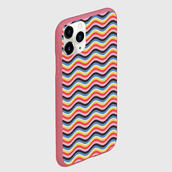 Чехол iPhone 11 Pro матовый В полоску, цвет: 3D-малиновый — фото 2