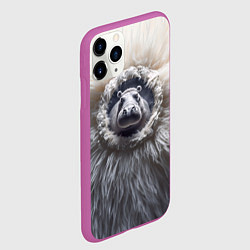 Чехол iPhone 11 Pro матовый Брутальный бегемот, цвет: 3D-фиолетовый — фото 2