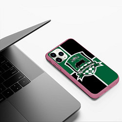 Чехол iPhone 11 Pro матовый ФК Краснодар - эмблема, цвет: 3D-малиновый — фото 2