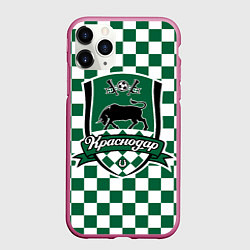 Чехол iPhone 11 Pro матовый Краснодар - Футбольный Клуб, цвет: 3D-малиновый