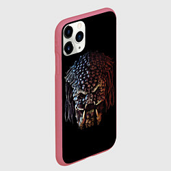 Чехол iPhone 11 Pro матовый Predator - skull, цвет: 3D-малиновый — фото 2